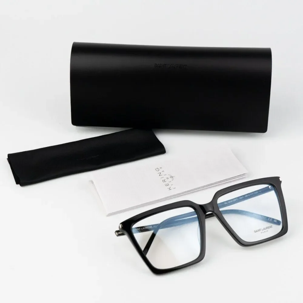 NEW Saint Laurent SL474OPT 001 Black Square Women Eyeglasses - Picture 11 of 11
